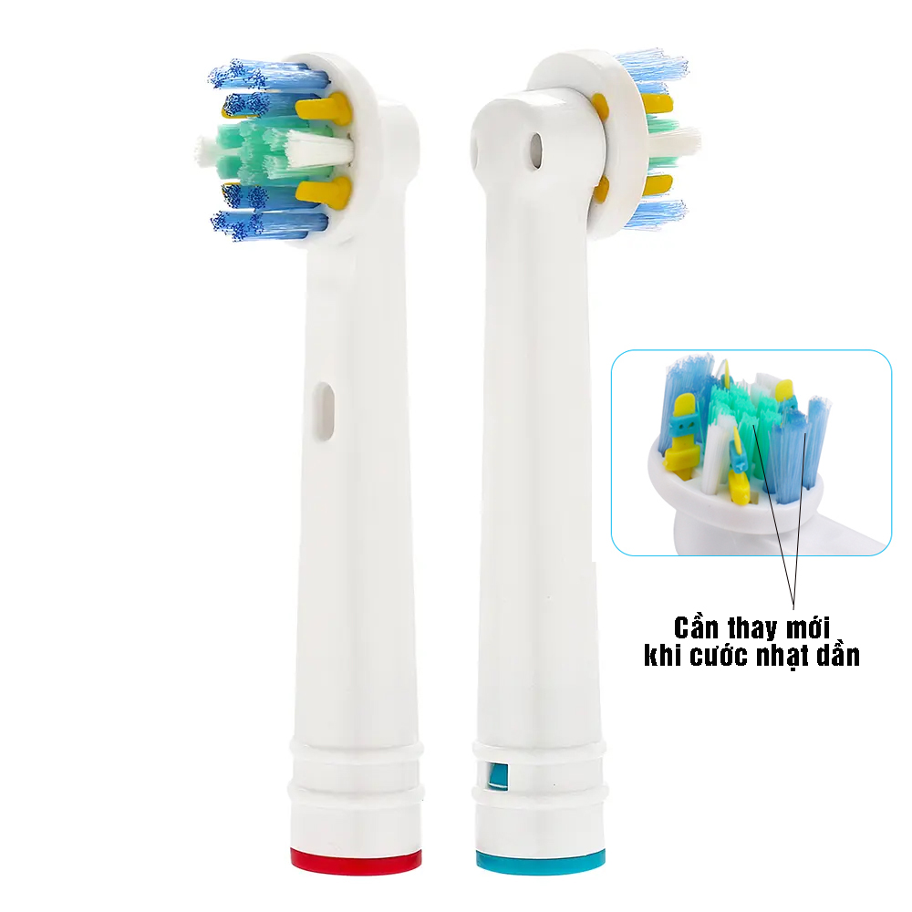 Cho máy Oral B Braun, bộ 4 Đầu Bàn Chải đánh răng điện thay thế MIHOCO EB25-P New Floss Action, đánh tan mảng bám, cao răng, làm sạch vết ố