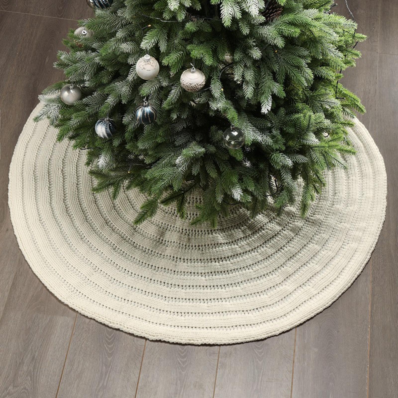 Christmas Tree Skirt Round Christmas Ornaments for New Year Family Farmhouse