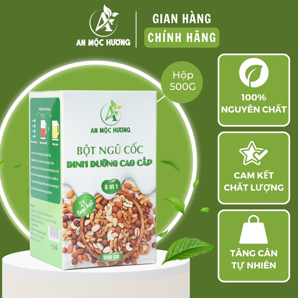 Bột Ngũ Cốc An Mộc Hương 500G - Thành Phần 21 Loại Hạt Cao Cấp, Tăng Cường Sức Khoẻ, Cải Thiện Vóc Dáng