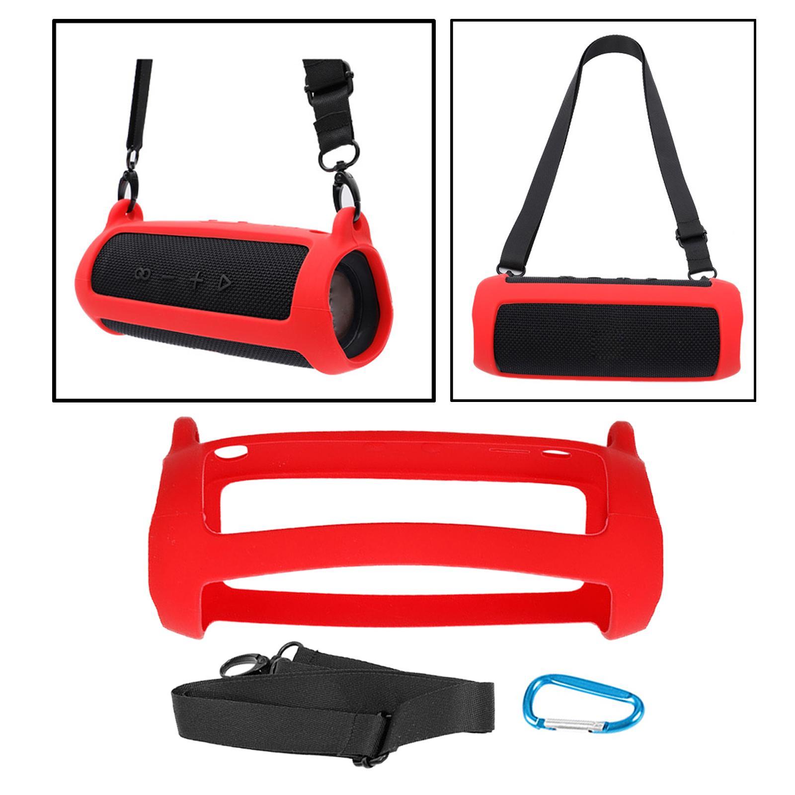 Case Silicone Portable with Carabiner &amp; Strap for JBL Flip 5