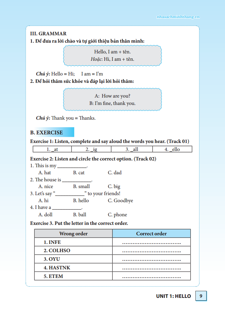 BÀI TẬP CUỐI TUẦN TIẾNG ANH LỚP 3 - TẬP 1 (CÓ ĐÁP ÁN)_MT