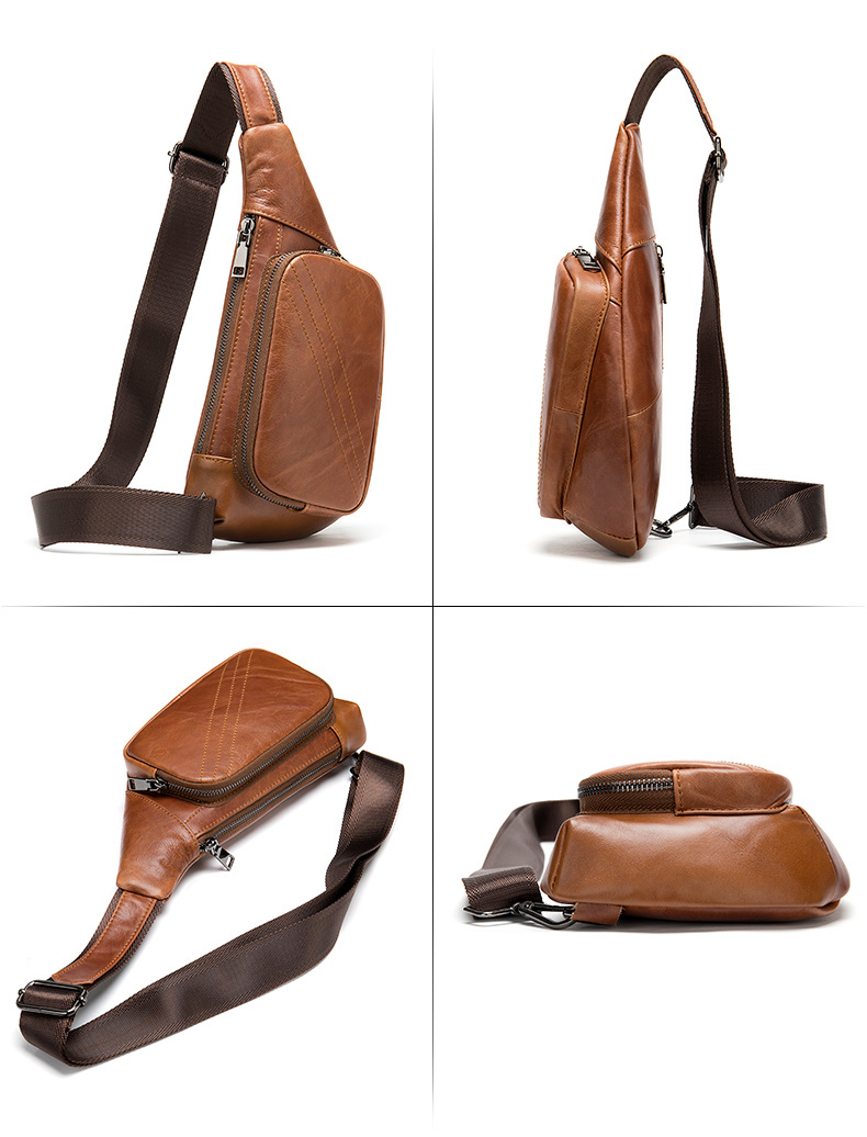 Túi đeo chéo nam DA BÒ THẬT – BEE GEE DCN9336A