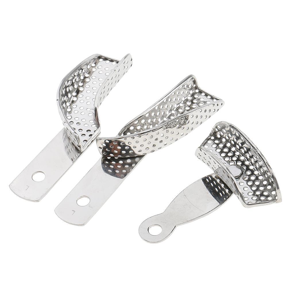 3pcs Stainless Steel Impression Teeth Tray Autoclavable