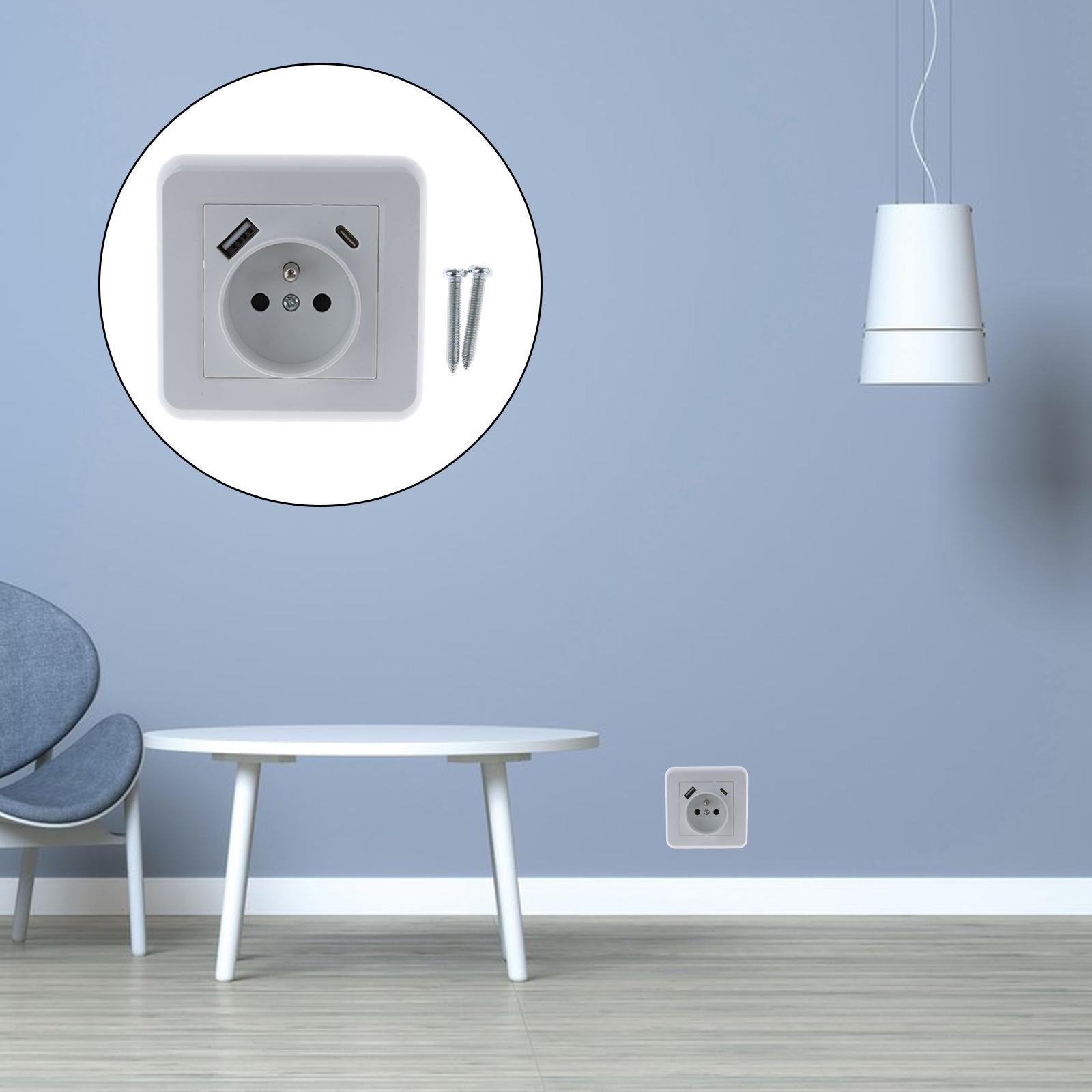 Wall Mounted Socket Square Panel European Plug Socket Widely Used for Home