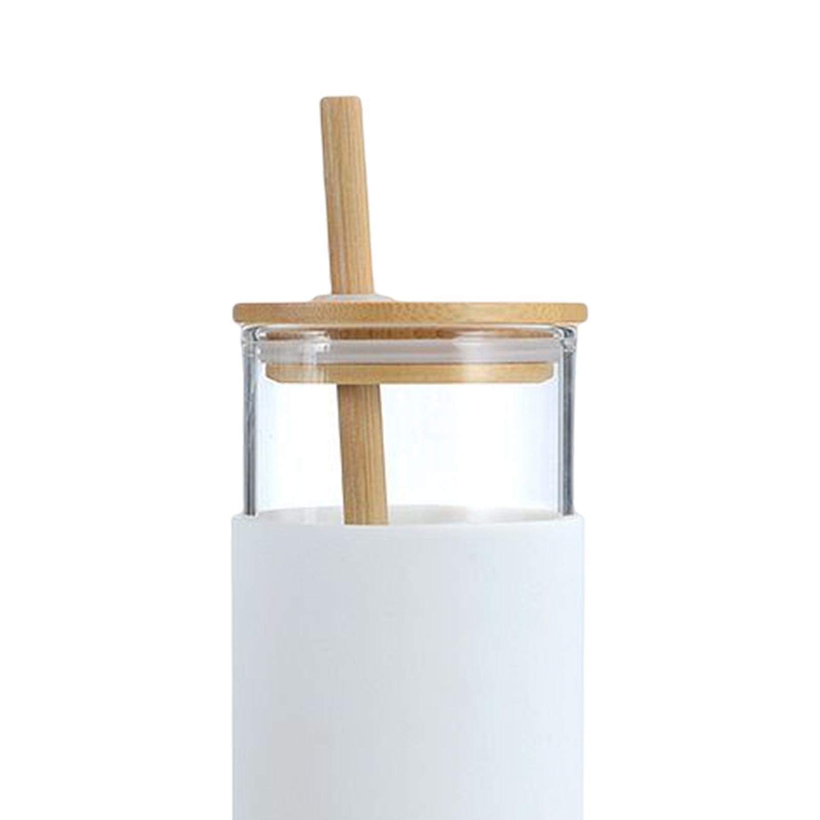 Bamboo Lid Glass Cup High Borosilicate Bamboo Lid for Takeaway Tea