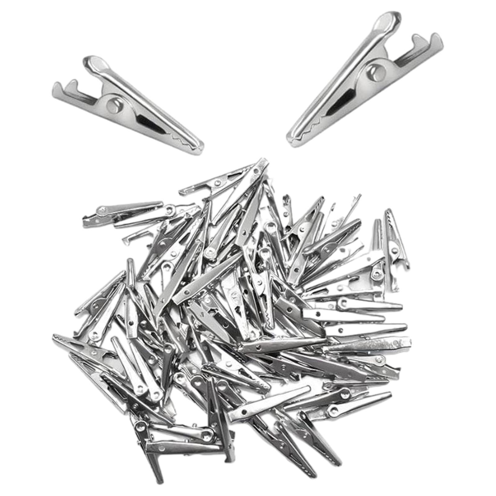100 Pieces Metal Alligator Clips DIY Handmade Clip for Electric Testing Work
