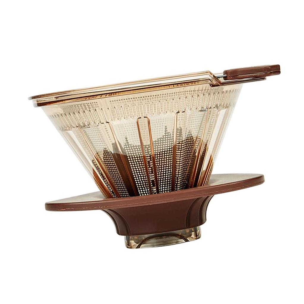 Kitchen Pour Over Cone Dripper Reusable Coffee Filter Cone with Cup Stand