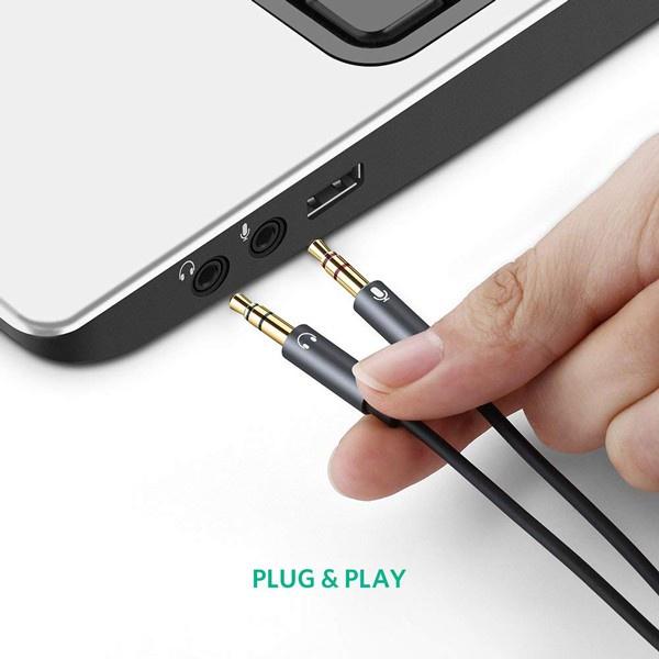 Jack Chuyển Đổi Tai Nghe 3.5mm Sang Audio Và Mic - Jack Gộp Tai Nghe và Mic 3.5mm Cho Laptop, Máy Tính PC