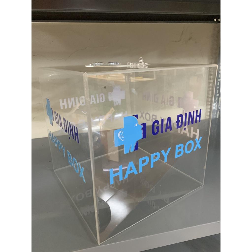 Hòm thư góp ý - Thùng đựng phiếu mica nhiều size (dán decal ib shop)