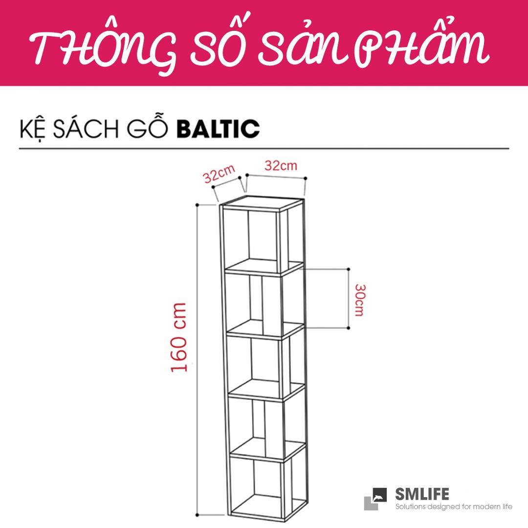 Giá sách gia đình hiện đại SMLIFE Baltic