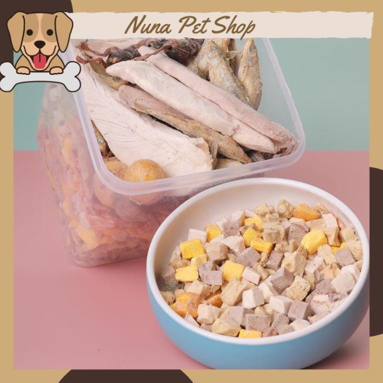 [Túi 500gr] Thức ăn sấy khô cho chó mèo (Túi thức ăn đông khô hỗn hợp cho thú cưng)