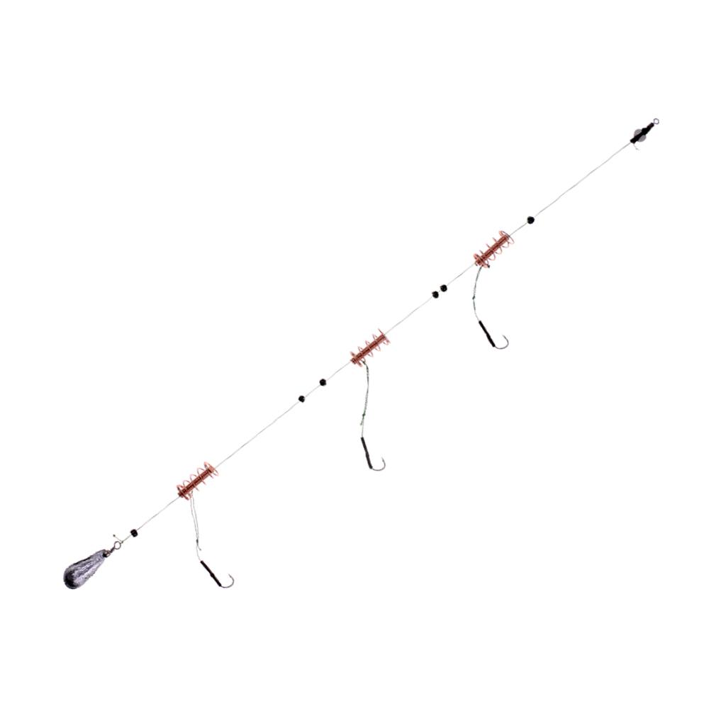 Carp Fishing Feeder Cage with 3 Line Hooks Hair Rig Set Coarse Fishing 15g