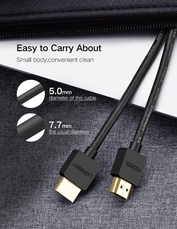 Ugreen UG30822HD121TK 0.5M màu Đen Cáp tín hiệu HDMI chuẩn 2.0 hỗ trợ phân giải 4K * 2K - HÀNG CHÍNH HÃNG