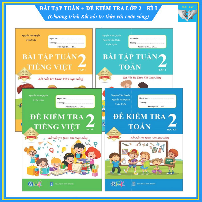 Sách - Combo Bài Tập Tuần và Đề Kiểm Tra lớp 2 - Kết Nối Toán và Tiếng Việt Học kì 1 (4 cuốn)