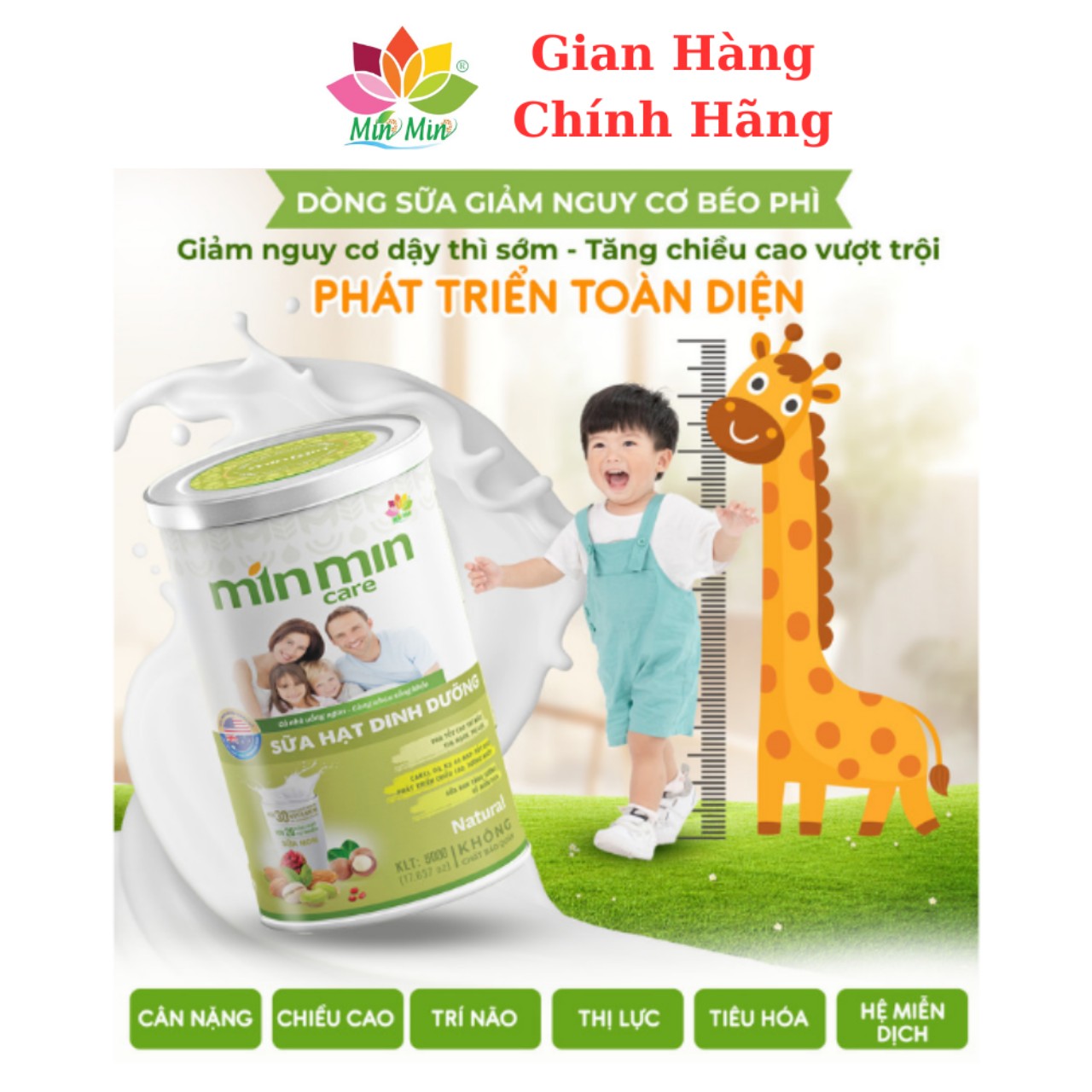 Combo 2 hộp Sữa Hạt Dinh Dưỡng Min Min Care (1Kg)