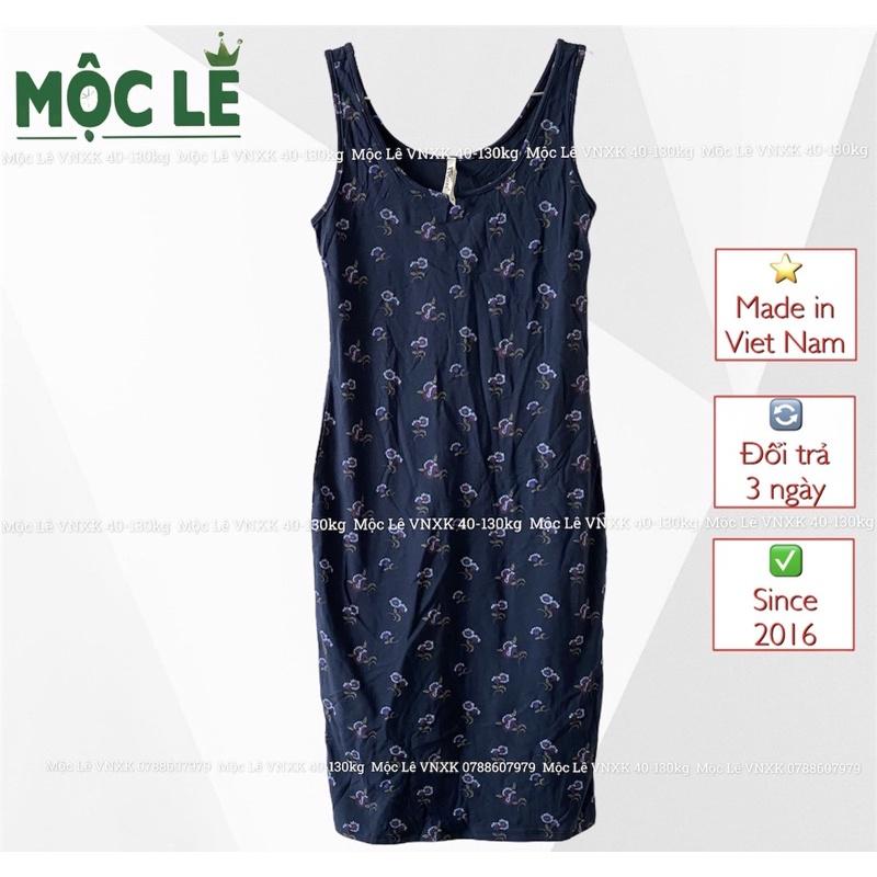 Đầm body xanh đen hoạ tiết sát nách