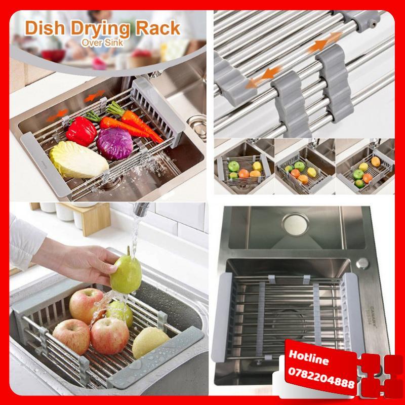 Khay Inox 304 Cao Cấp Đựng Đồ Đa Năng Hình Chữ Nhật Gác Bồn Rửa Bát Tiện Dụng - Loại Tốt