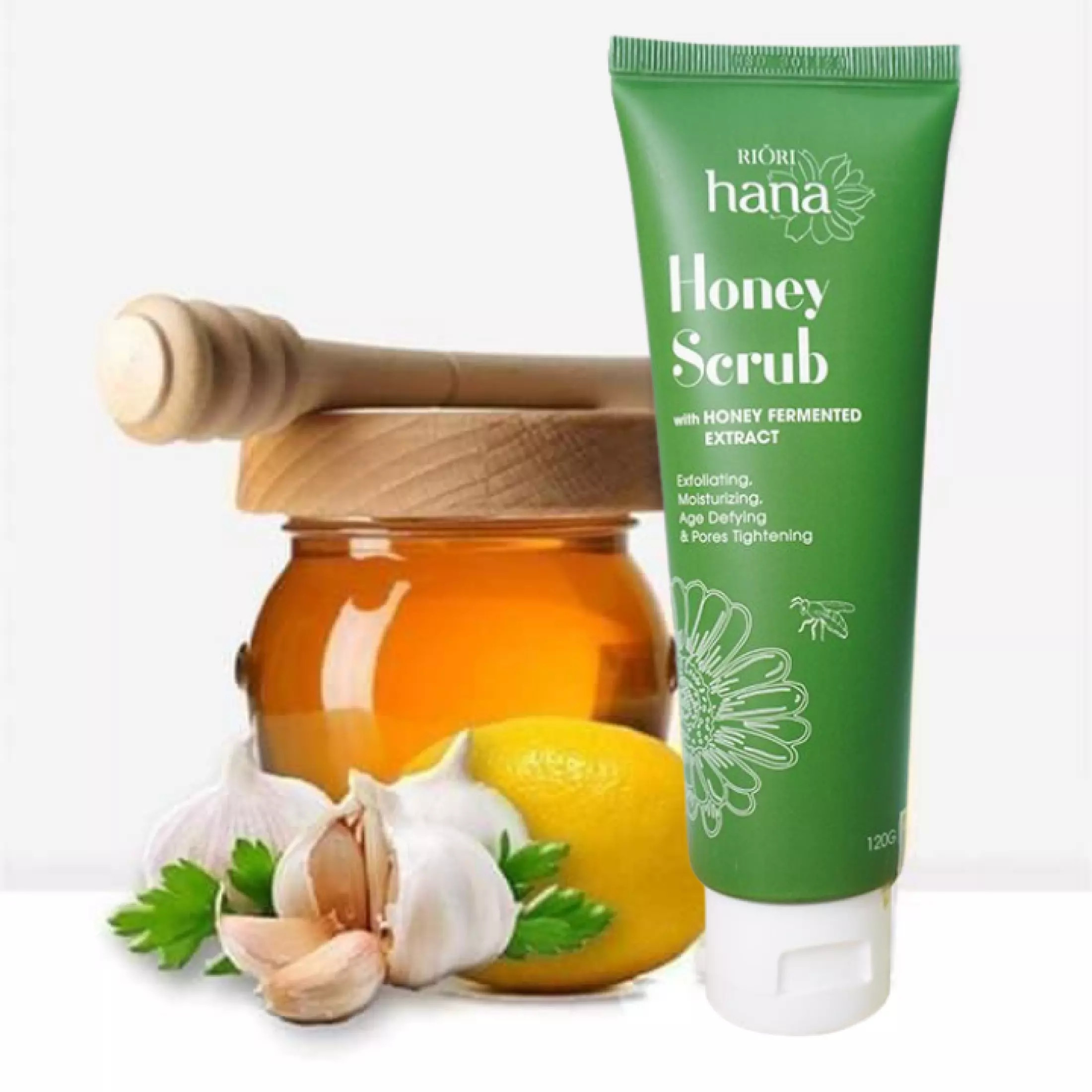 Tẩy Tế Bào Chết Da Mặt RIORI Honey Scrub 120g Dạng Gel, Làm Sạch dịu nhẹ phù hợp mọi loại da kể cả dầu mụn