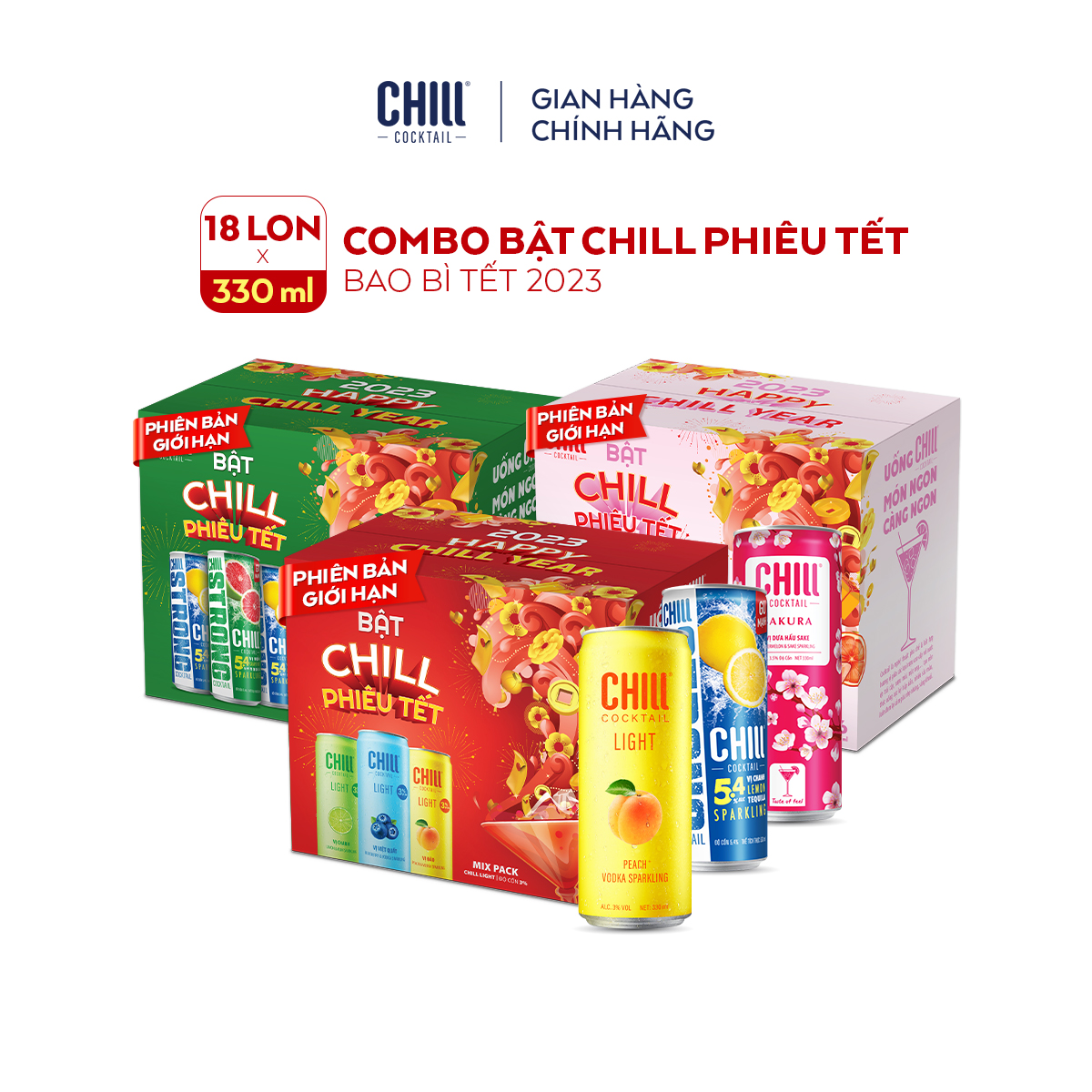 Combo 3 thùng Chill Cocktail mix trọn vị -18 lon x 330ml