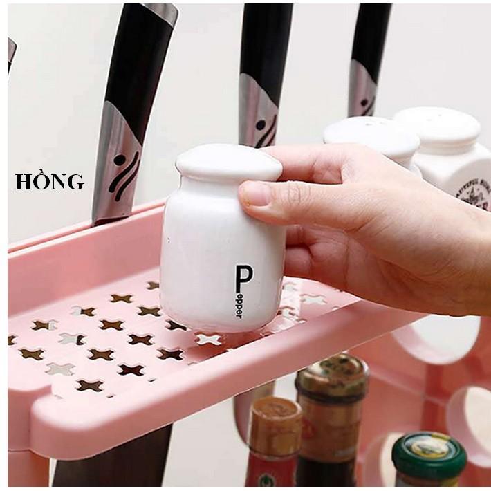 Kệ đựng gia vị 2 tầng, kệ gia vi nhựa chữ B đựng nhiều đồ gọn gàng cho nhà bếp 88277 SHIPNHANH88