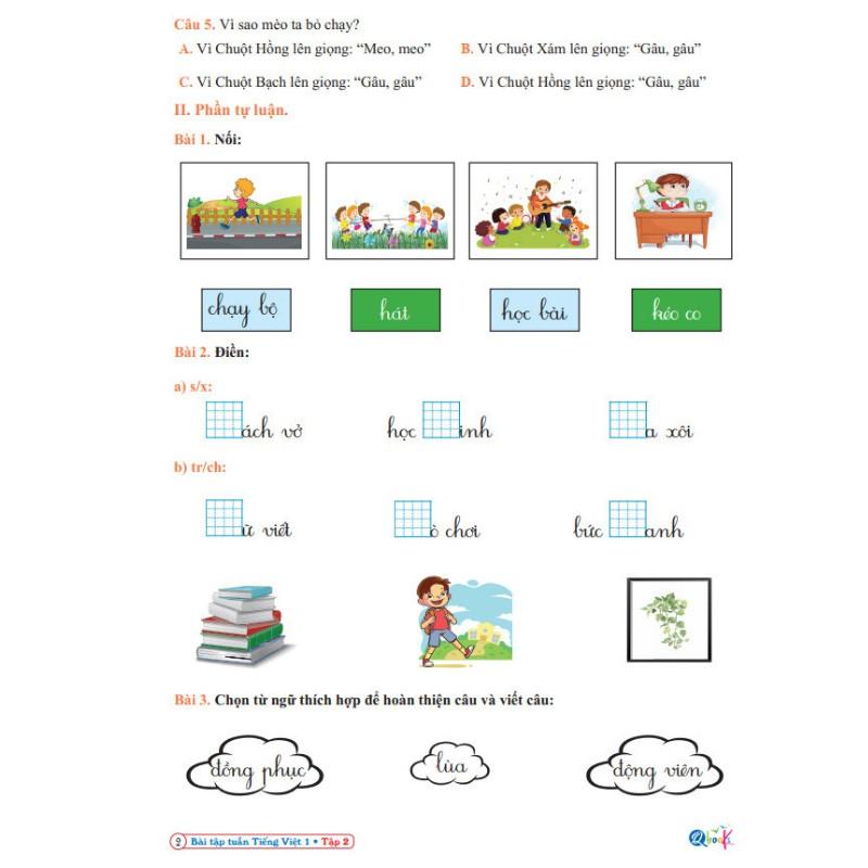 Combo Bài Tập Tuần Toán và Tiếng Việt 1 - Kết Nối Tri Thức Với Cuộc Sống - Học Kì 2 (2 cuốn)