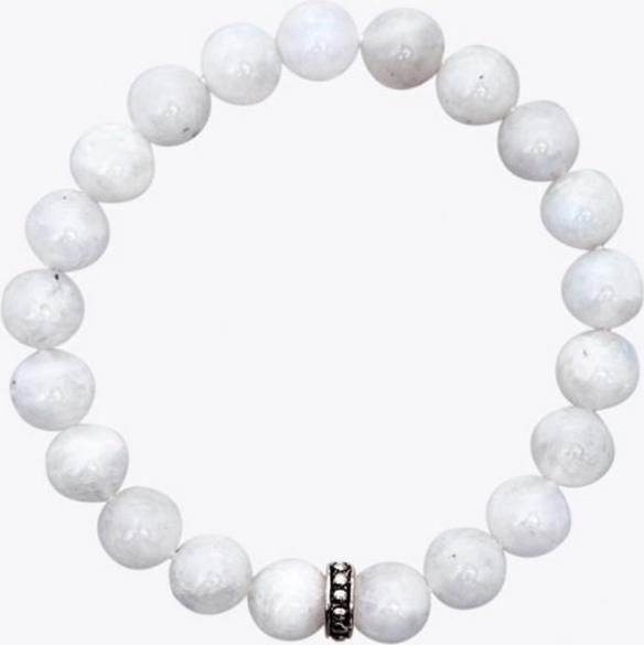 Vòng Tay Đá Mặt Trăng Moonstone Charm Bạc Thái - Kim Thủy