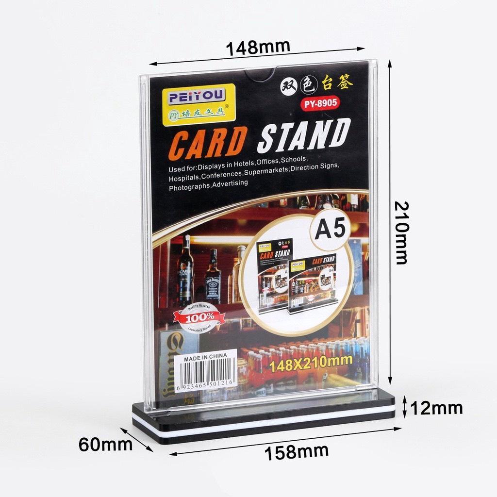 Menu mica đủ kích thước A4,A5,A6, A7,B6 Kệ menu đế lùa trong suốt, bảng mica đẹp
