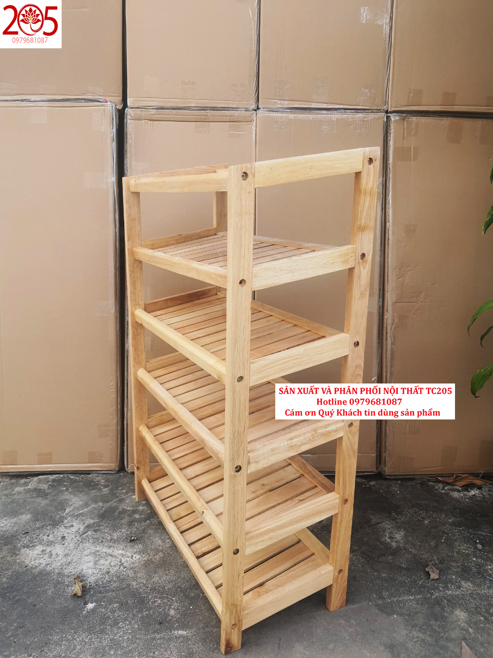 Kệ giày dép gỗ 6 tầng ngang 60