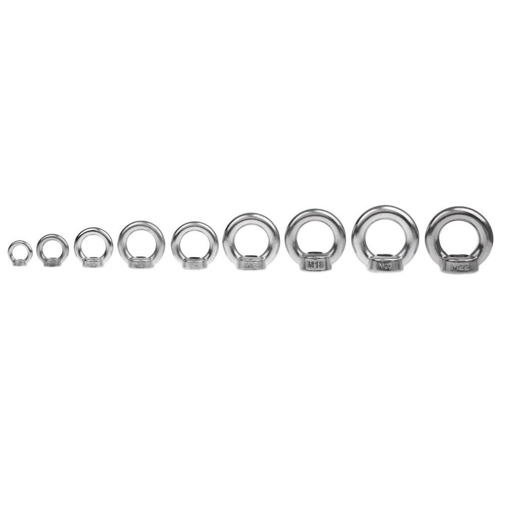 2-4pack M6/M8/M10/M12-M22 304 Stainless Steel Lifting Eye Nut Ring Shape Nuts