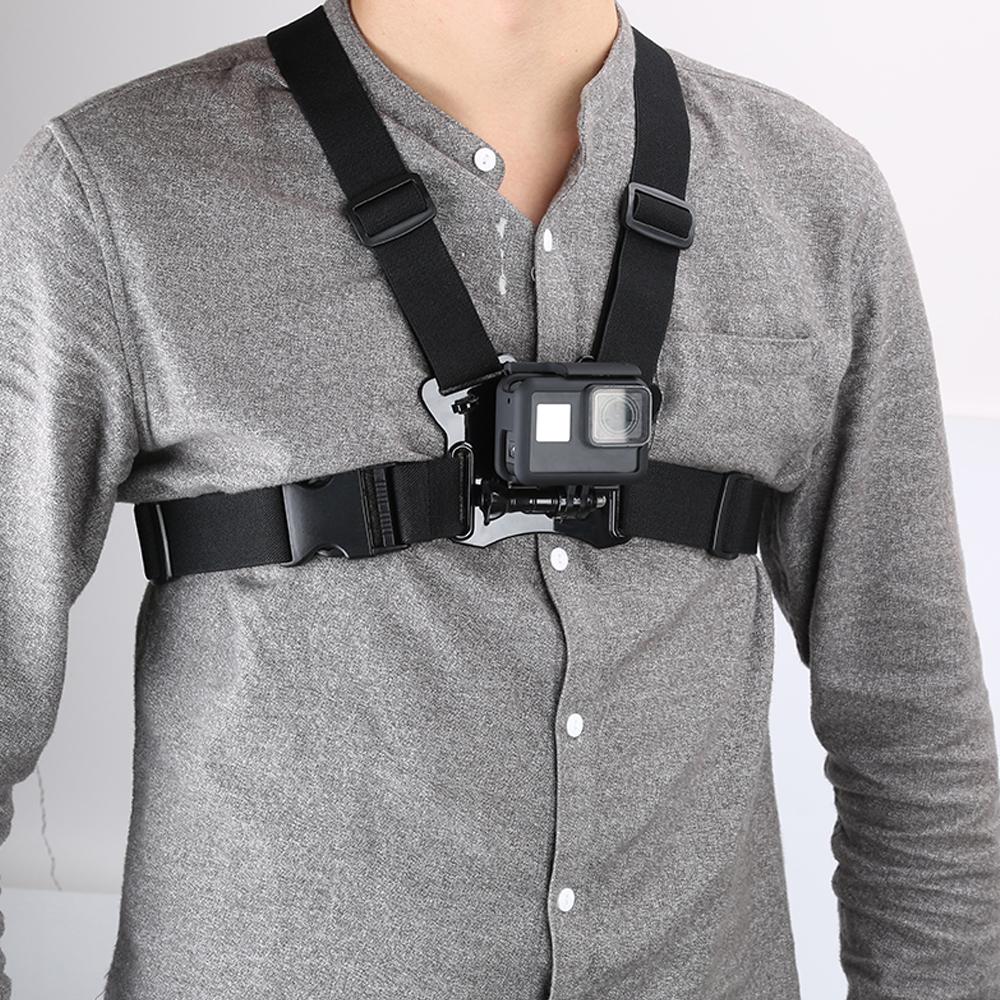 Telesin rương ngực gắn dây đai dây đai có thể điều chỉnh dây nịt cho GoPro Hero 10 9 8 7 5 Yi DJI Băng đô phụ kiện camera hành động