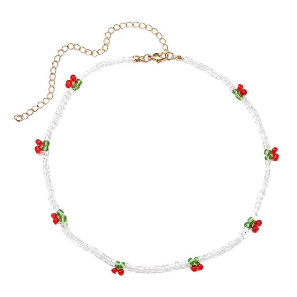Sweet CHERRY Necklace CHERRY Beads  Women Charm Hand-Made Girls Jewelry