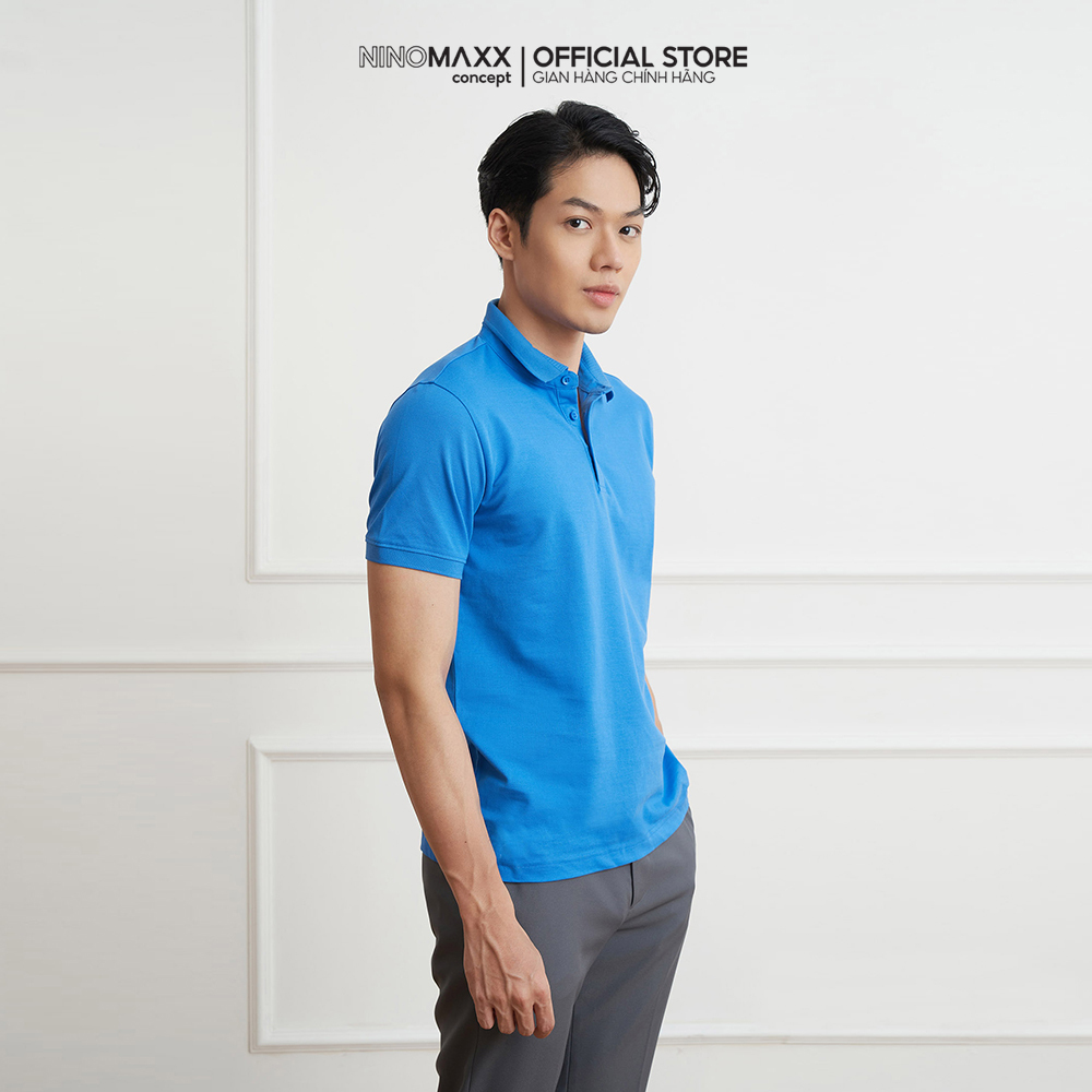 N&amp;M Club Áo polo Nam chân cổ áo kiểu sơ mi tay ngắn sợi cotton Mercerized 2105018