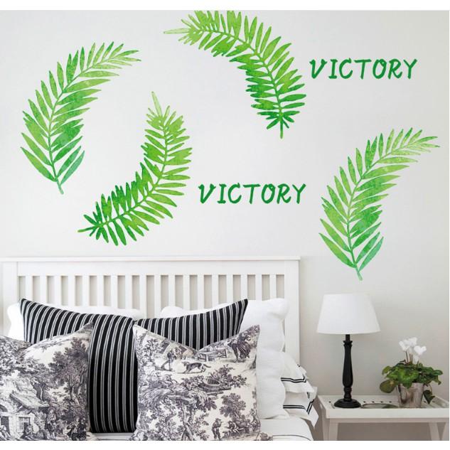 Decal trang trí tường - Lá Cỏ Bắc Âu xanh VICTORY