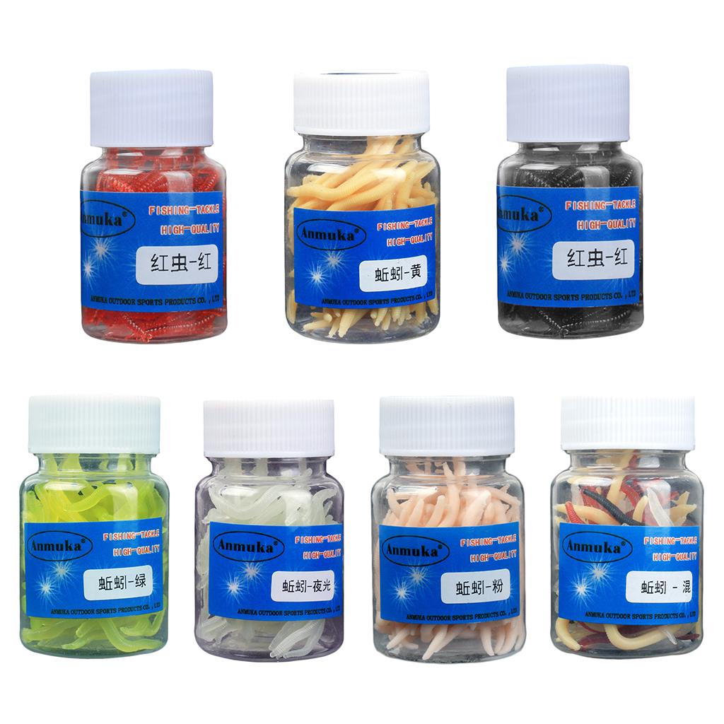 1 Box Imitation Earthworm Artificial Soft Bait Fishing Lure Red