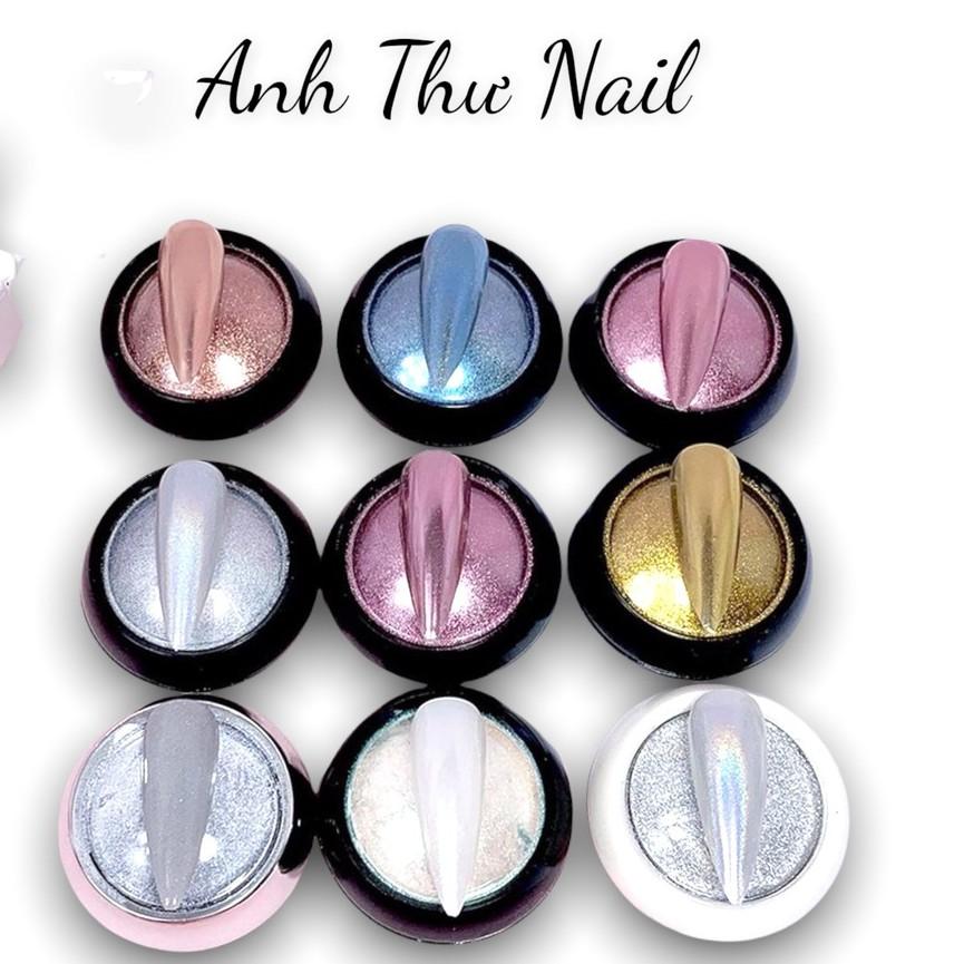 Bột nail tráng gương cầu vồng nhiều màu sắc,set tráng gương nail cầu vồng