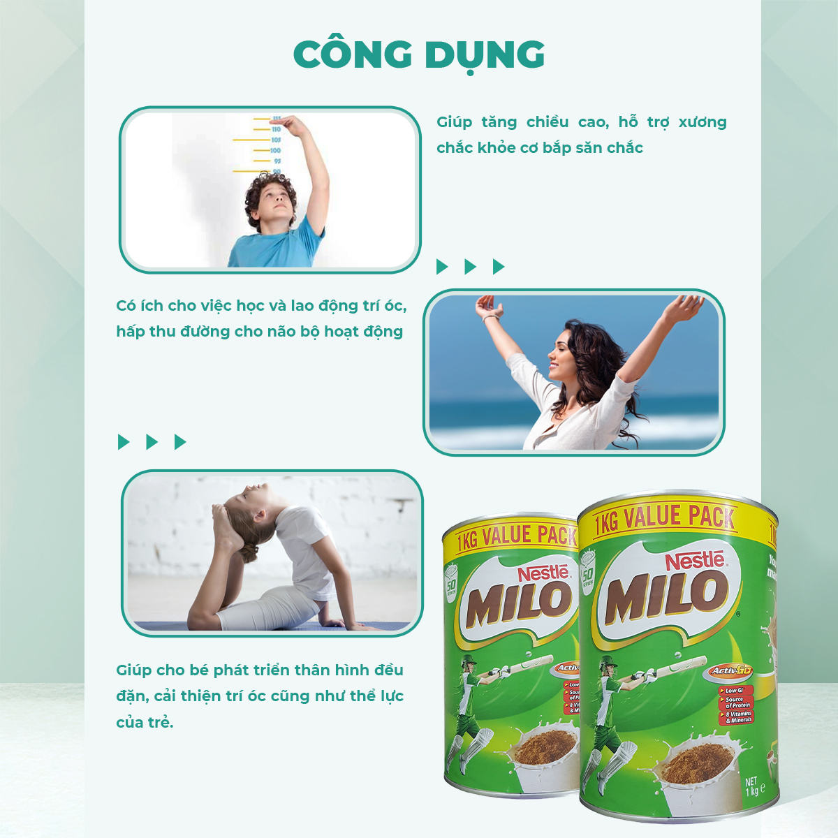 Sữa Milo Nestle chính hãng nội địa Úc 1kg - Phát triển chiều cao, tràn đầy năng lượng - OZ Slim Store