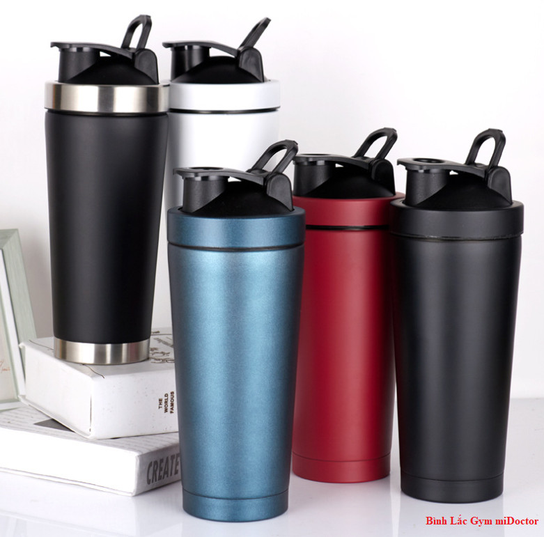 Bình Lắc Shaker Inox Gym Có Giữ Nhiệt Chính Hãng