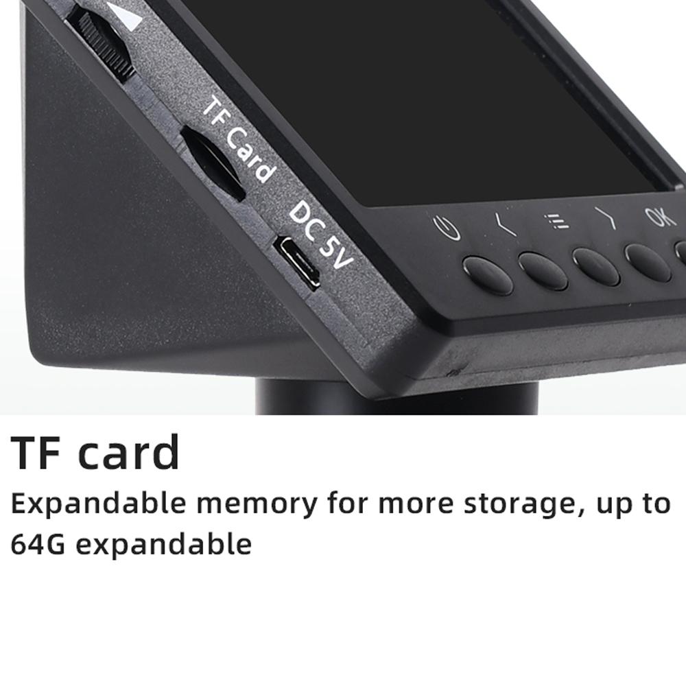 4.3 Inch Display 1000X Digital Microscope Photo Video Taking with 8 Adjustable LED Lights Lifting Aluminum Alloy Stand for Jewelry Identification Mobilephone Repairs