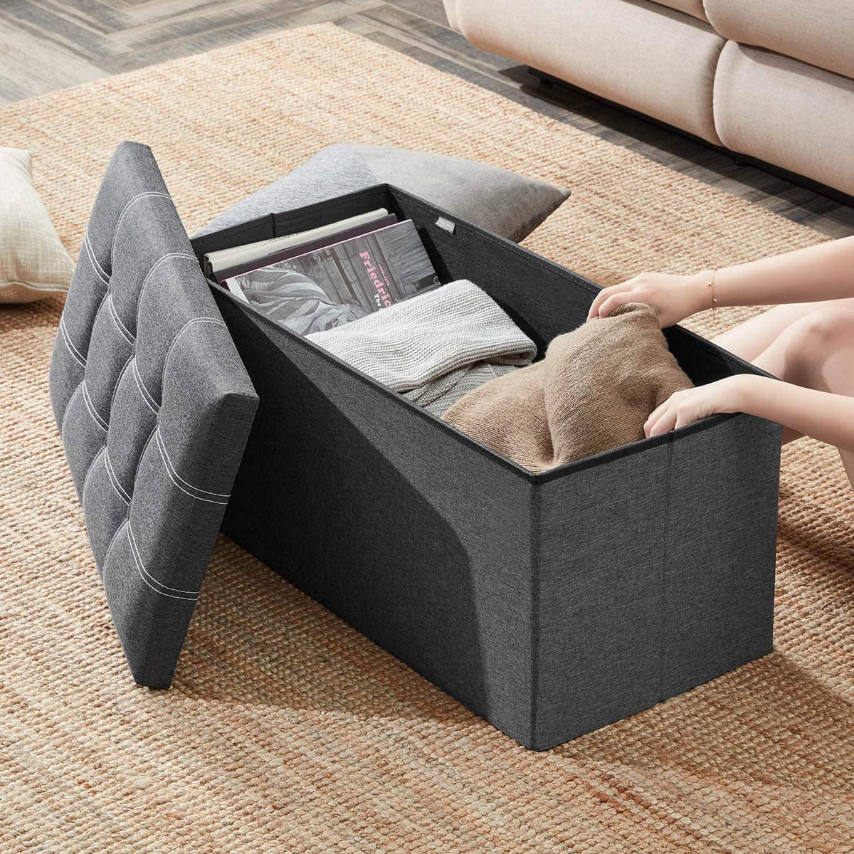 Ghế Đôn Dài Sofa kiêm hộp đựng đồ [2 in 1] Foronda Storage Ottoman