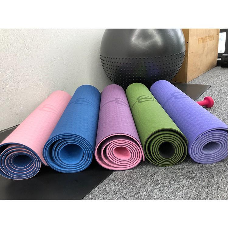 THẢM TẬP YOGA ĐỊNH TUYẾN (kèm túi đựng) THẢM TẬP GYM ĐỊNH TUYẾN, THẢM ĐỊNH TUYẾN CAO SU NON CAO CẤP.