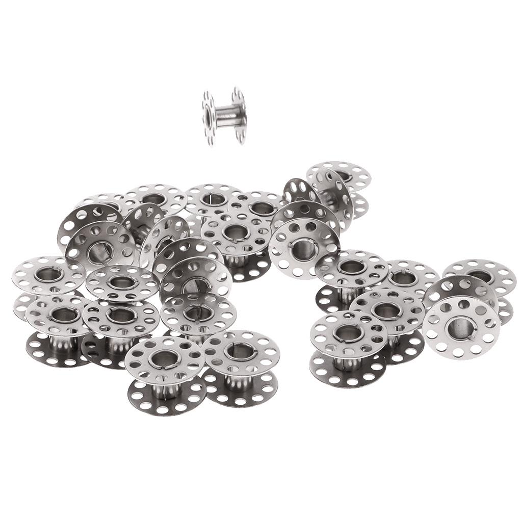 25 Pieces Metal Bobbins Sewing Machine Bobbins Case Organizer with Case 25mm