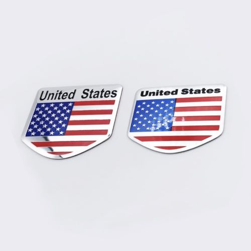 LOGO KIM LOẠI CỜ MỸ 3D DÁN XE Ô TÔ