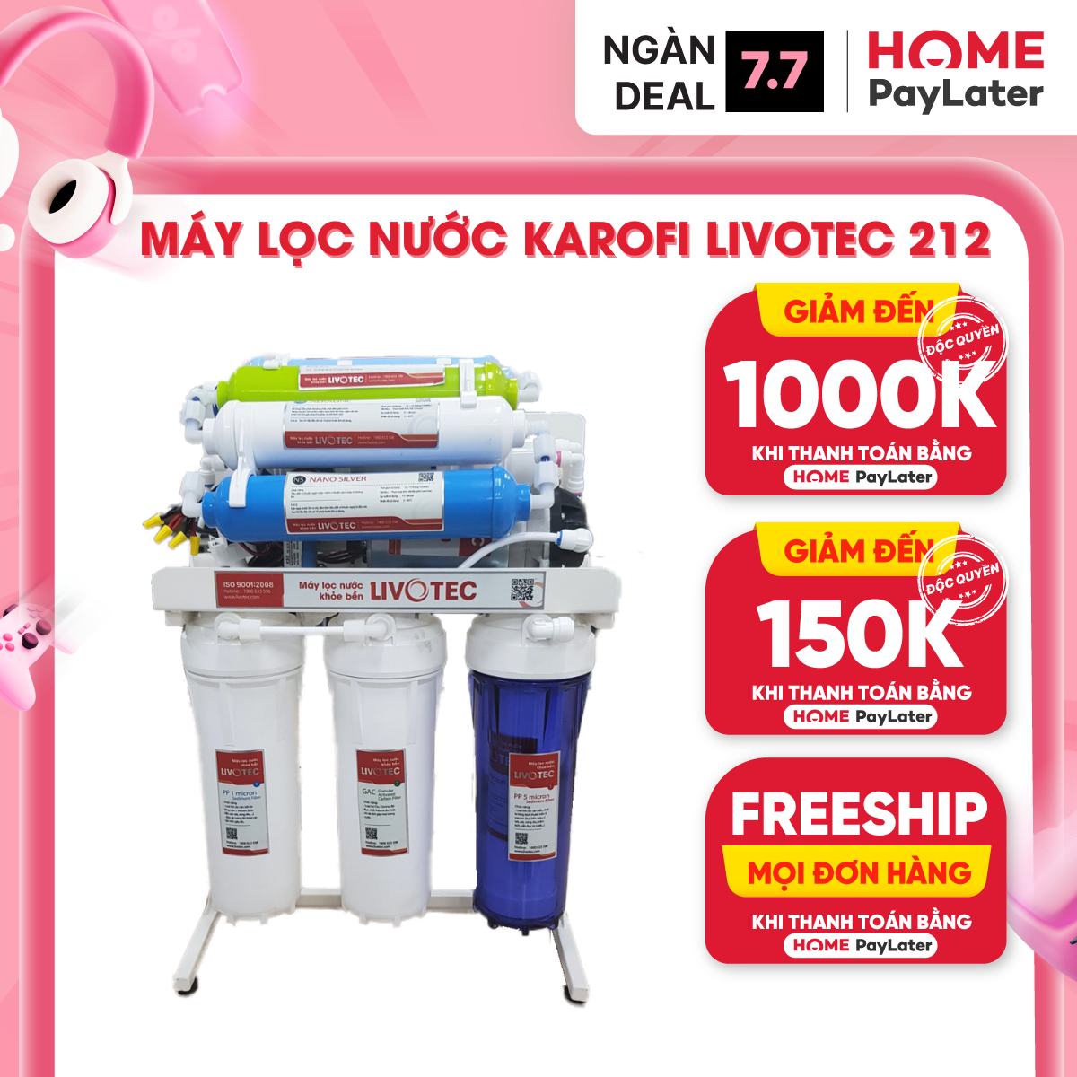 Máy lọc nước để gầm Karofi Livotec 212 - Hàng chính hãng