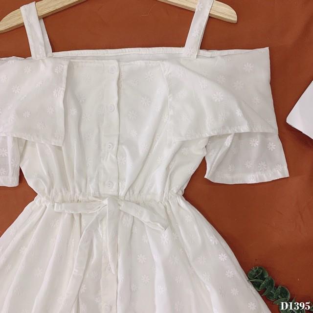 Đầm dự tiệc / Váy trắng hoa nhí với thiết kế hoa cúc trắng xinh Đầm Nữ Hoài Thương