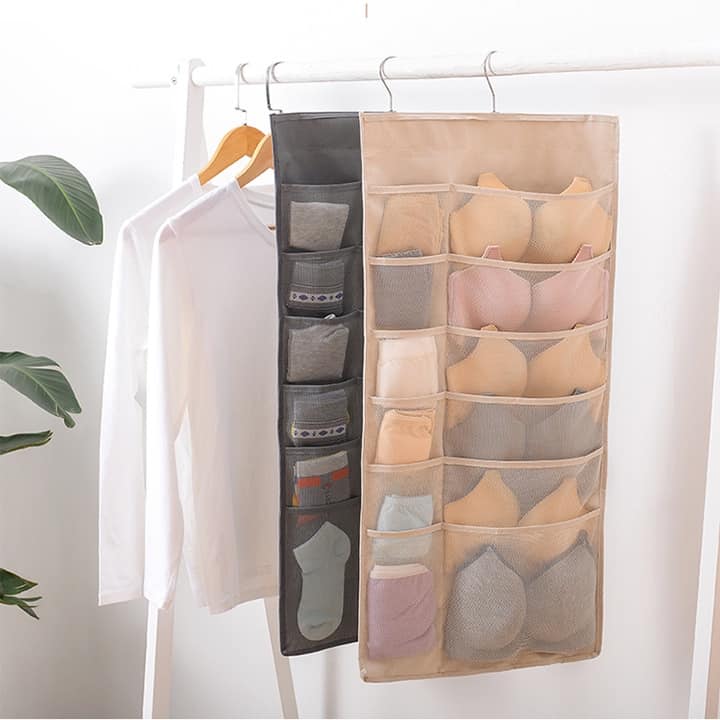 TÚI TREO ĐỒ 2 MẶT 30 NGĂN ĐỰNG TẤT VỚ, ĐỒ LÓT,...CHẤT VẢI OXFORD CHỐNG THẤM NƯỚC