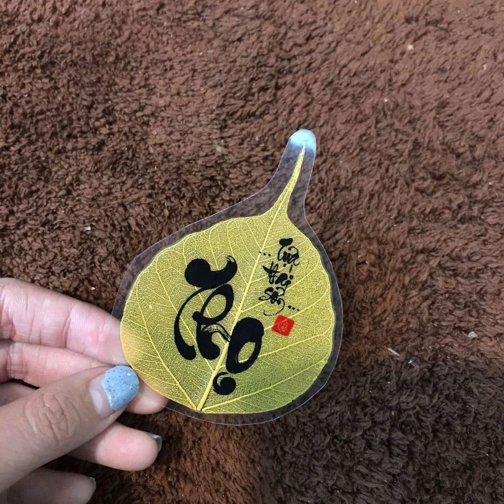 Lá Bồ Đề Tài Lộc Bình An May Mắn ốp điện thoại treo xe ốp ví kẹp sách treo bàn làm việc