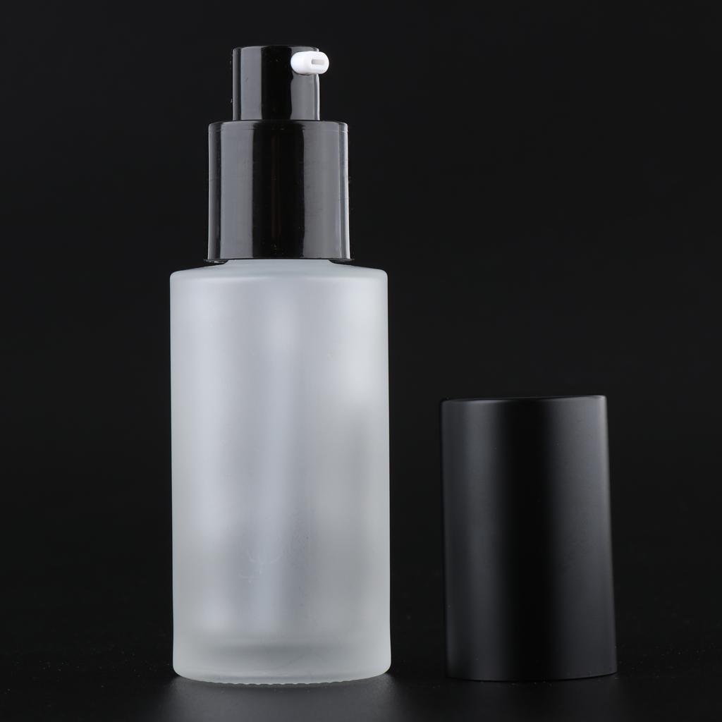 2pcs Leakproof Glass Pump Bottle for Face Cream Toiletries Lotion Container