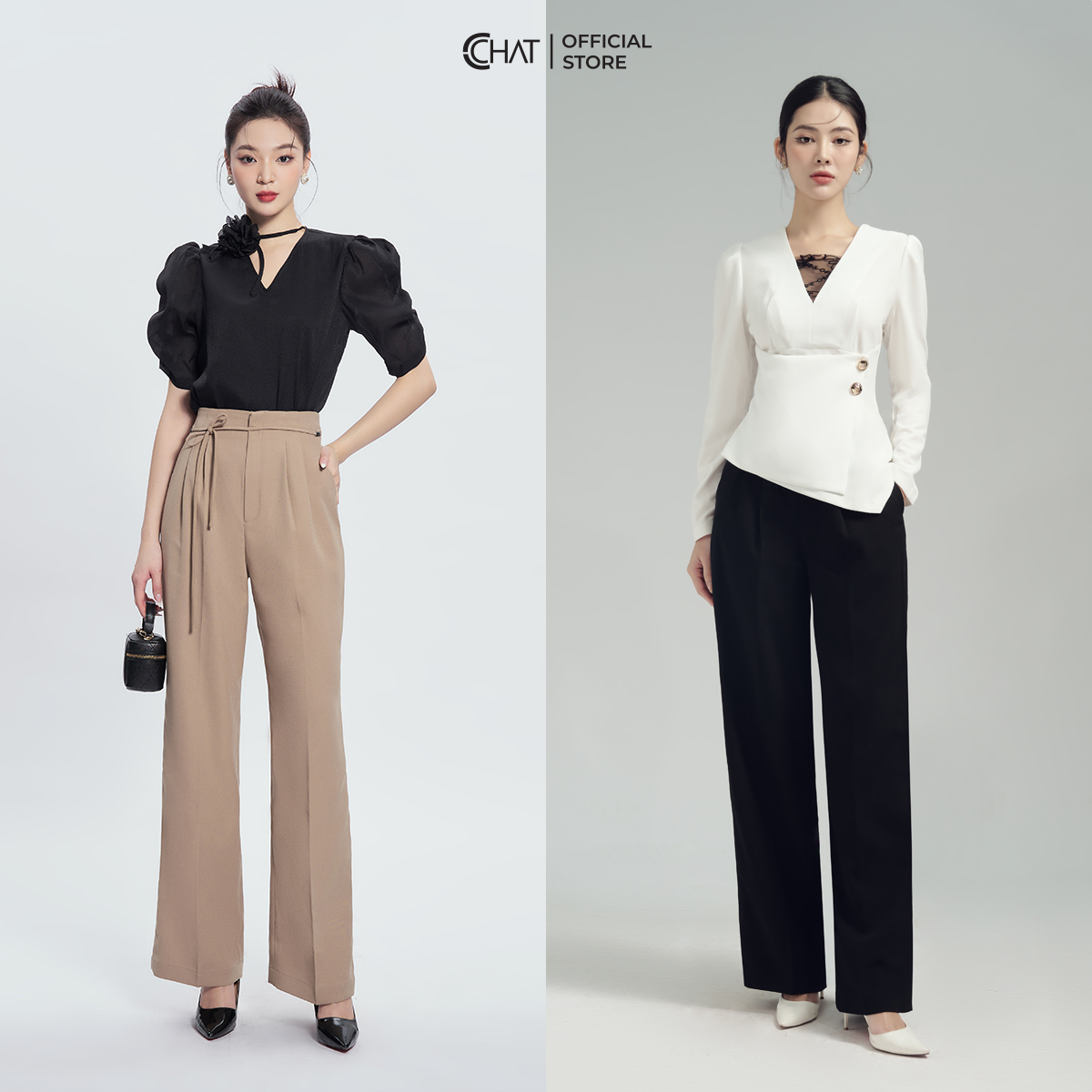 Quần Ống Rộng  Dáng Suông Cạp Liên Ly Súp Chất Tuytsi Cao Cấp 13QDS2004ST
