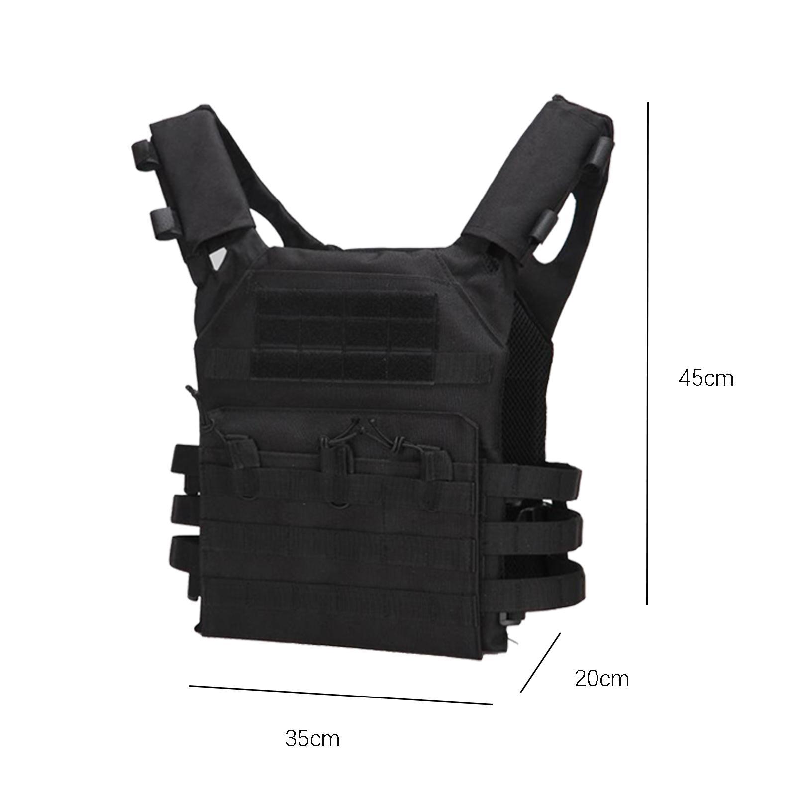 1Pc Mens Gaming Vest Multiple Pouches Training Vest Black