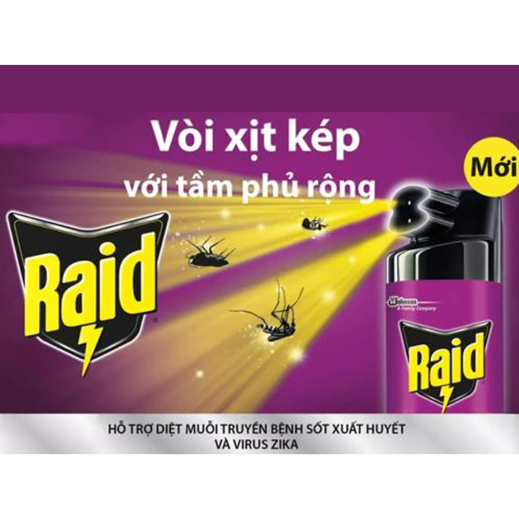 Bình xịt côn trùng RAID  Hương Lavender 600ml